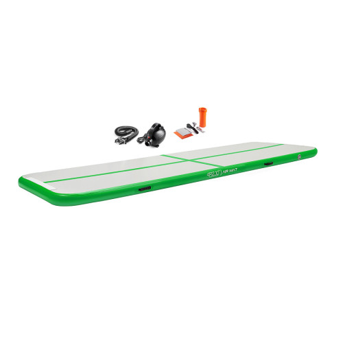 Купити Мат гімнастичний  4FIZJO Air Track Mat 500 x 100 x 15 см white-green у Києві - фото №1